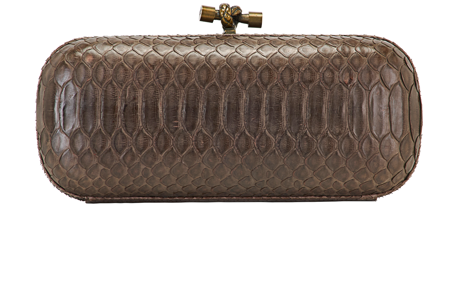 Knot Clutch, &pound;795, Handbags, Brown, Python, Back view